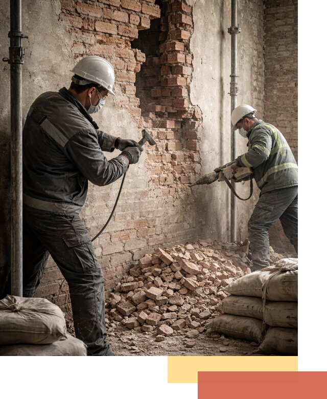 Демонтаж кирпичных стен в Волгограде быстро и безопасно