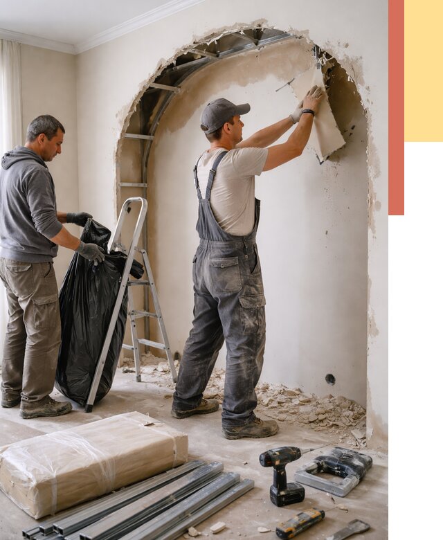 Демонтаж арки из гипсокартона в Волгограде от 3637 руб. — услуги под ключ | ОТДЕЛОЧНИК-Влг