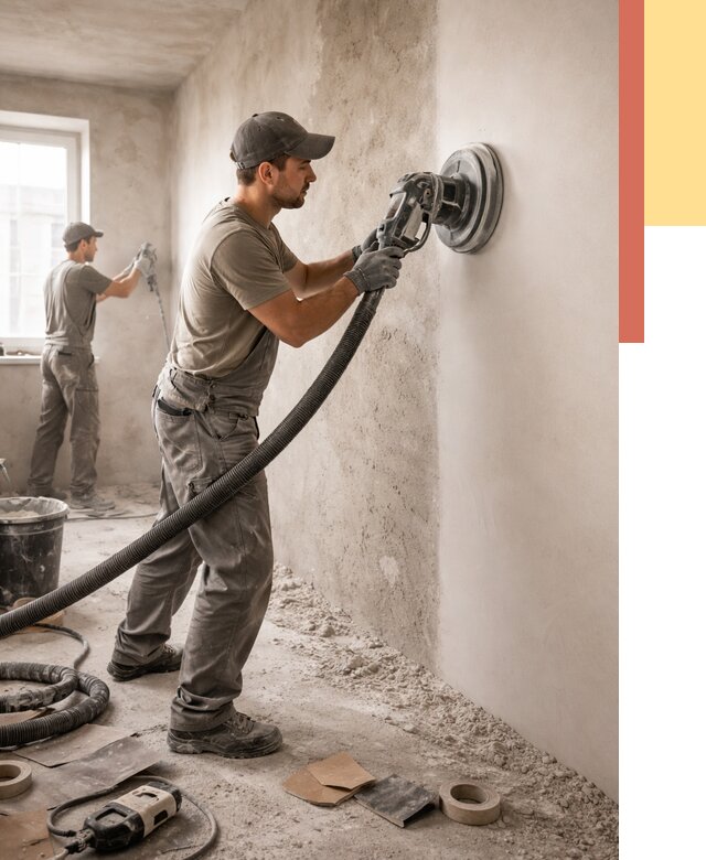 Шлифовка стен в Волгограде от 1247 руб/м2 — быстро и недорого | ОТДЕЛОЧНИК-Влг