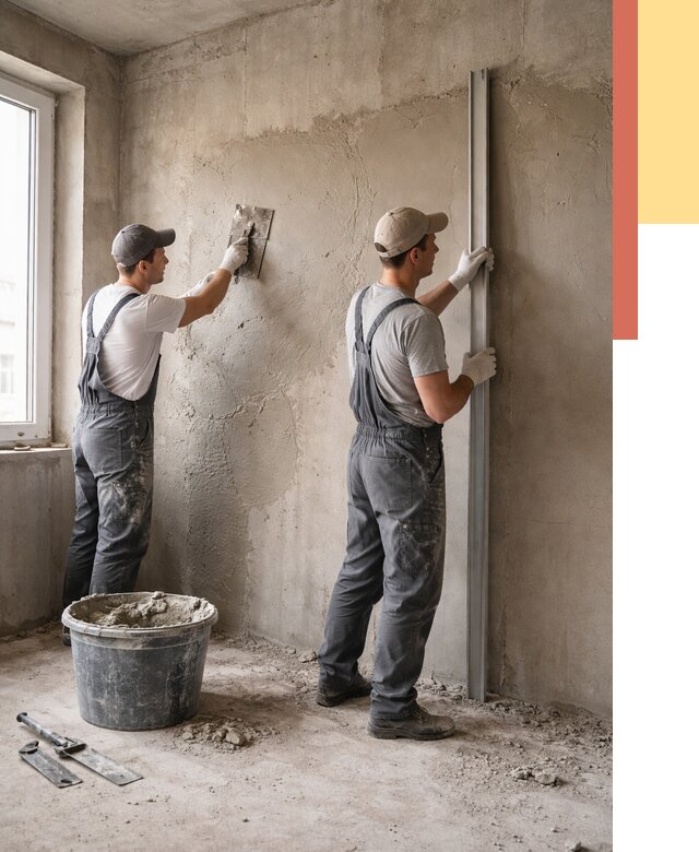 Штукатурка бетонных стен в Волгограде от 4676 руб/м² — качественно и быстро | ОТДЕЛОЧНИК-Влг