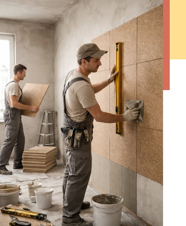 Монтаж пробковых панелей на стены в Волгограде от 3637 руб. — ОТДЕЛОЧНИК-Влг