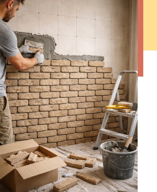 Монтаж декоративного кирпича в Волгограде от 3325 руб./м² — быстро и недорого | ОТДЕЛОЧНИК-Влг