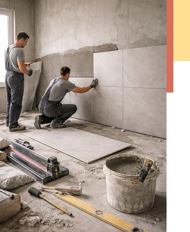 Облицовка стен керамогранитом в Волгограде от 4364 руб./м² — услуги под ключ | ОТДЕЛОЧНИК-Влг