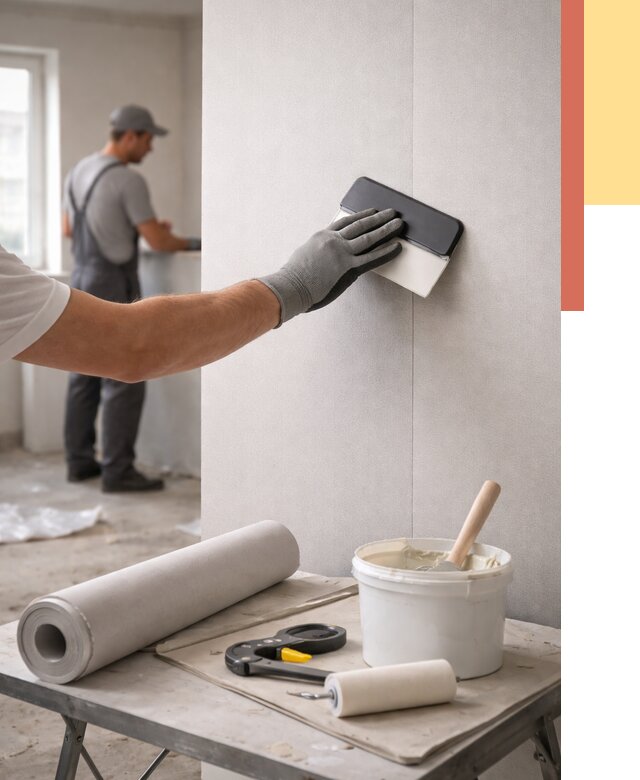 Поклейка обоев под покраску в Волгограде от 3637 руб. за м2 | ОТДЕЛОЧНИК-Влг