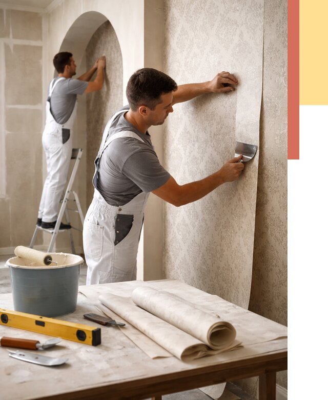 Поклейка обоев на сложные стены в Волгограде от 2909 руб. под ключ | ОТДЕЛОЧНИК-Влг