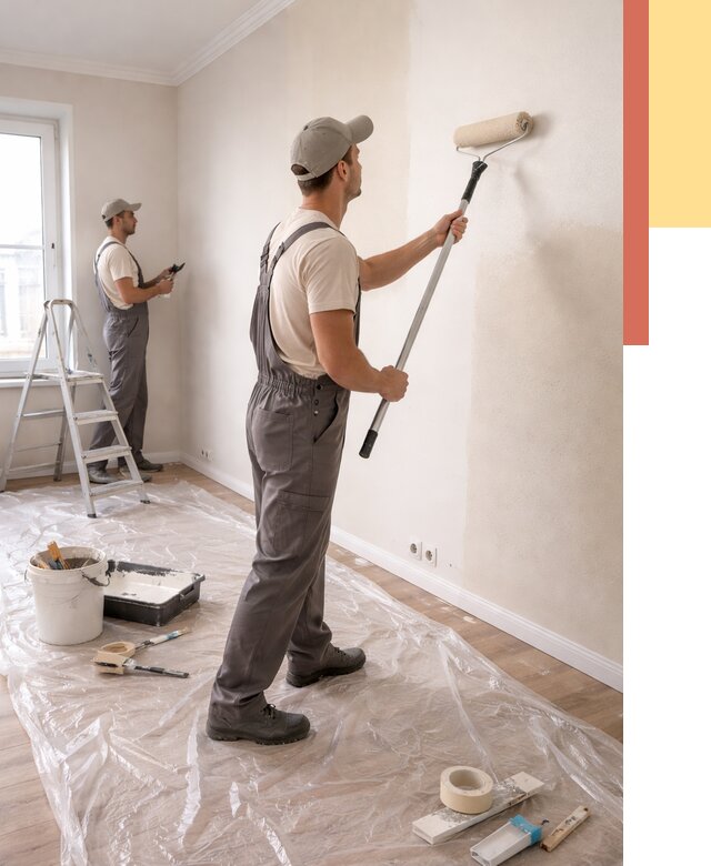 Покраска стен акриловой краской в Волгограде от 3637 руб./м² — быстро и недорого | ОТДЕЛОЧНИК-Влг