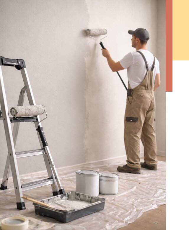 Покраска стен латексной краской в Волгограде от 4676 руб. за м2 | ОТДЕЛОЧНИК-Влг