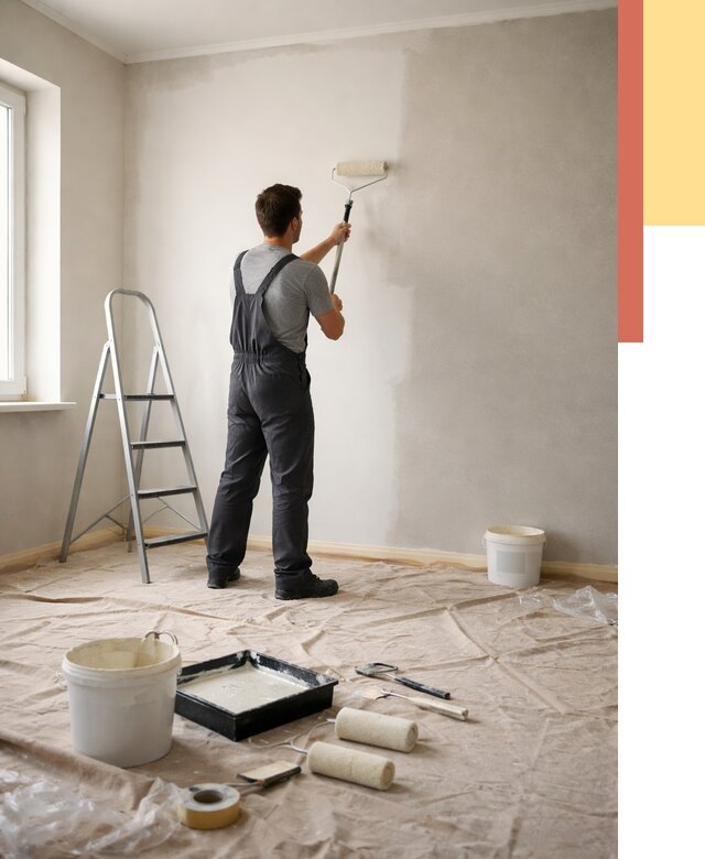 Покраска стен моющейся краской в Волгограде от 364 руб./м² — быстро и недорого | ОТДЕЛОЧНИК-Влг