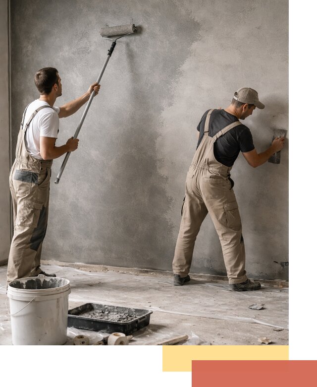 Покраска стен под бетон в Волгограде профессионально и недорого