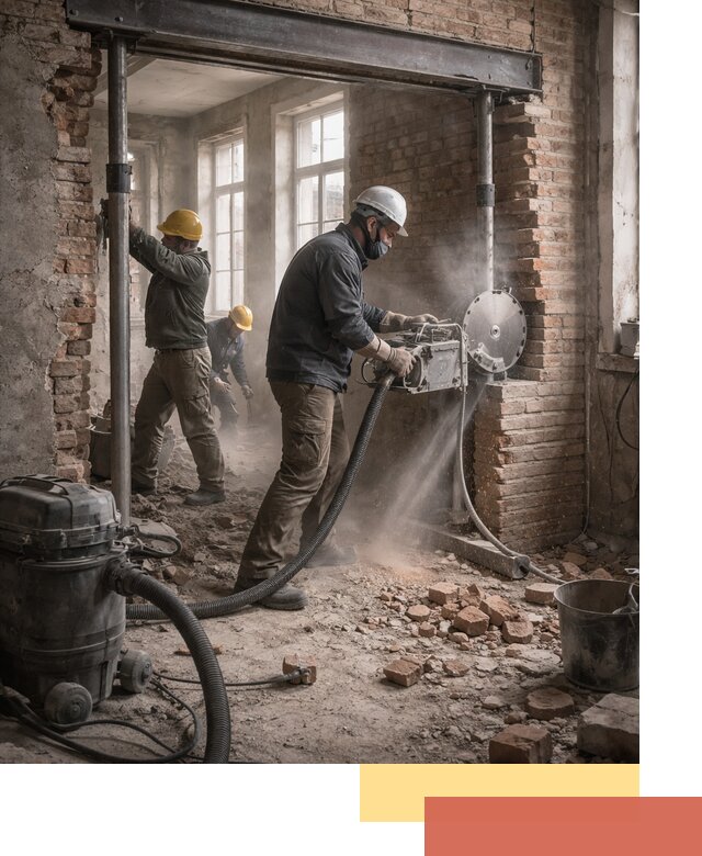 Прорезка проема в стене под дверной или оконный проем в Волгограде