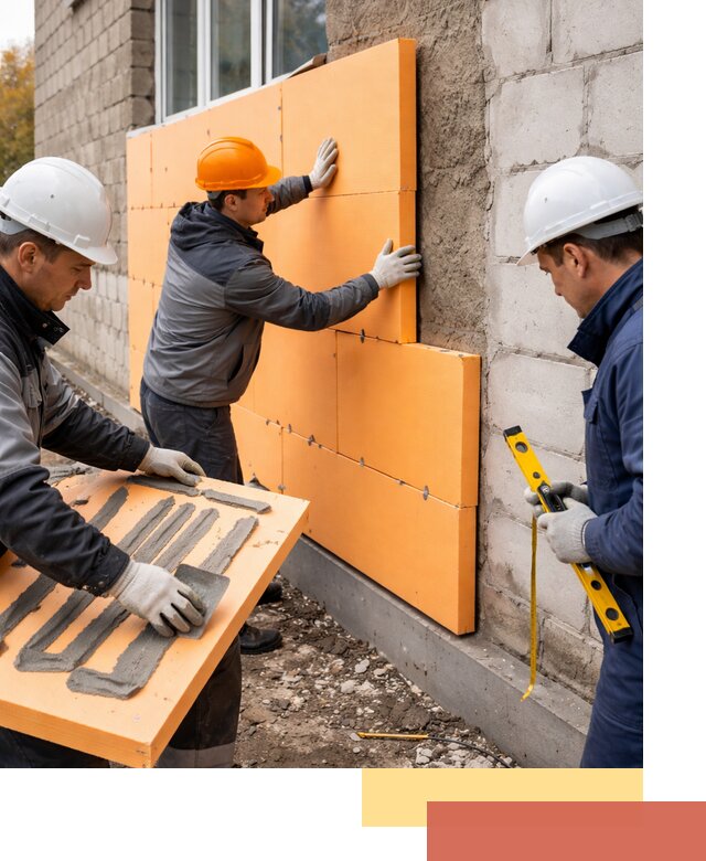 Утепление фасада пеноплексом под ключ в Волгограде