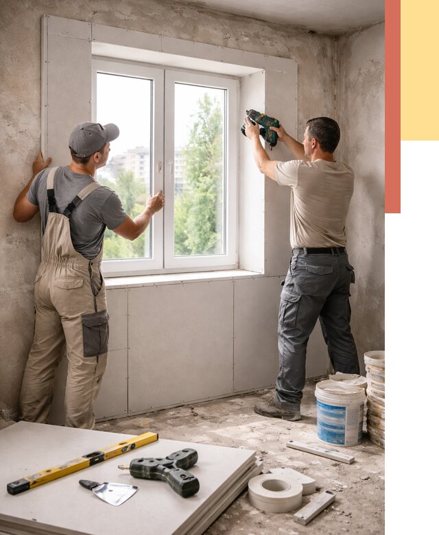 Монтаж откосов из гипсокартона в Волгограде от 4676 руб. под ключ | ОТДЕЛОЧНИК-Влг