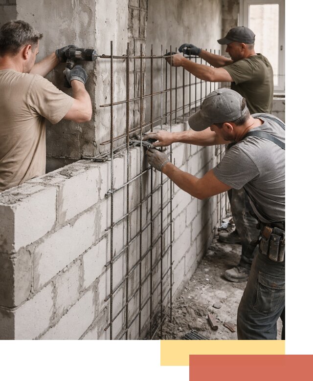 Армирование кладки перегородок в Волгограде профессионально и надёжно