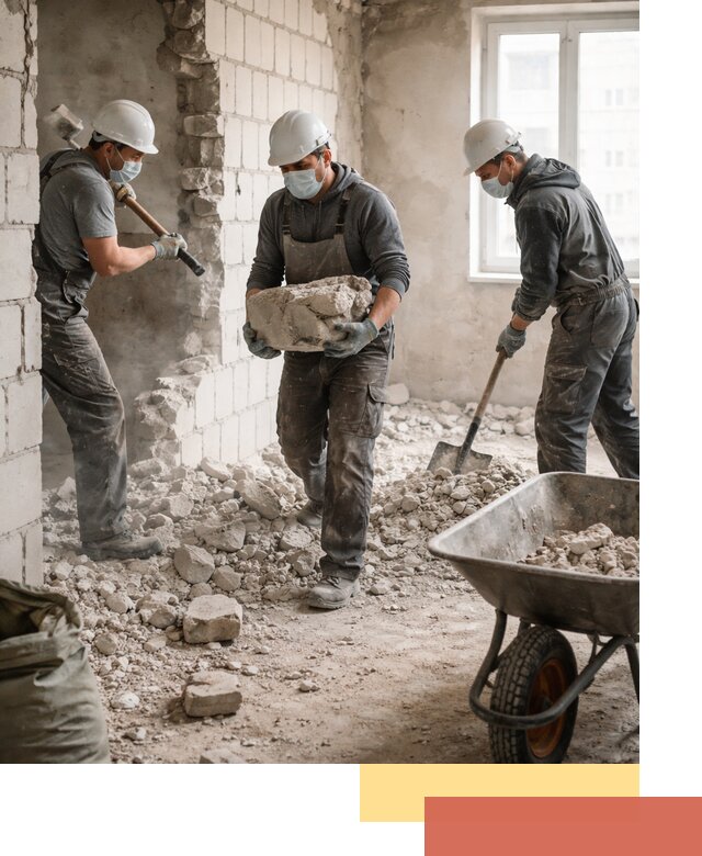 Демонтаж блочных перегородок в Волгограде быстро и аккуратно