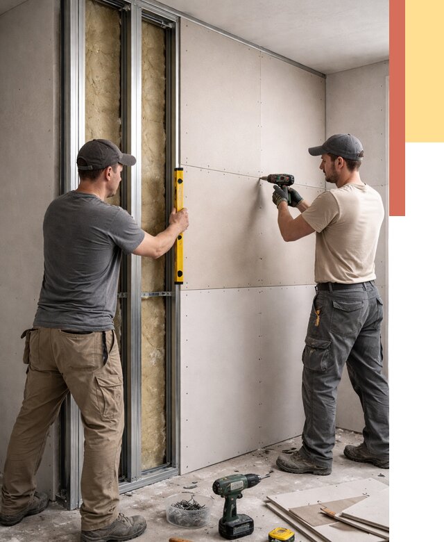 Монтаж двухслойной перегородки из гипсокартона в Волгограде от 1507 руб. | ОТДЕЛОЧНИК-Влг