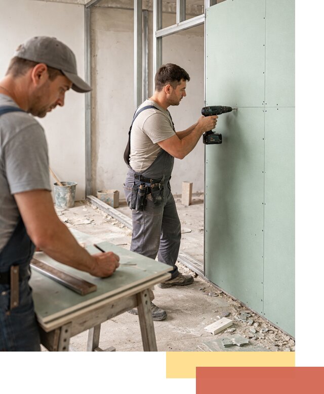 Перегородки из влагостойкого гипсокартона под ключ в Волгограде