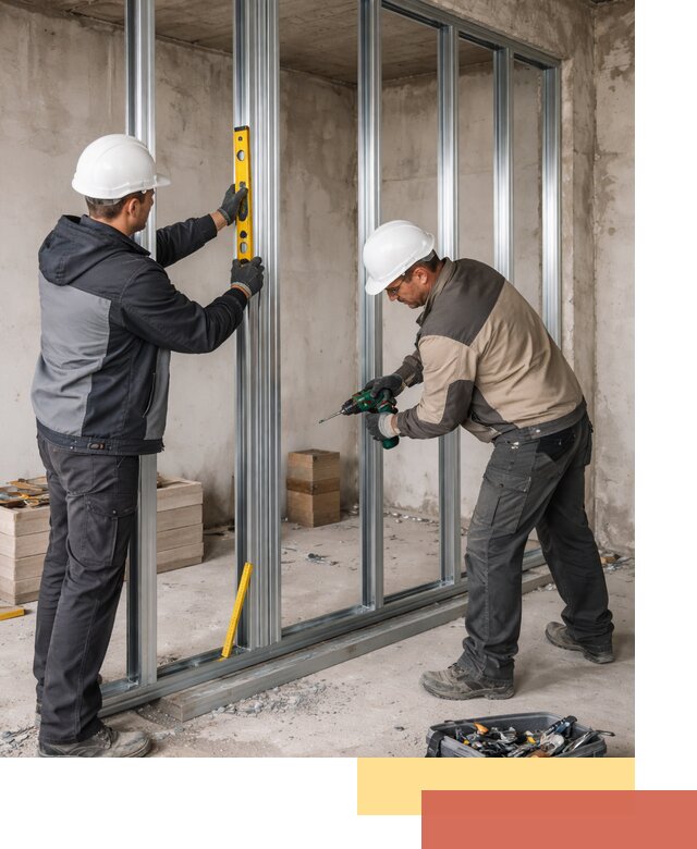 Монтаж каркаса перегородки из профиля в Волгограде