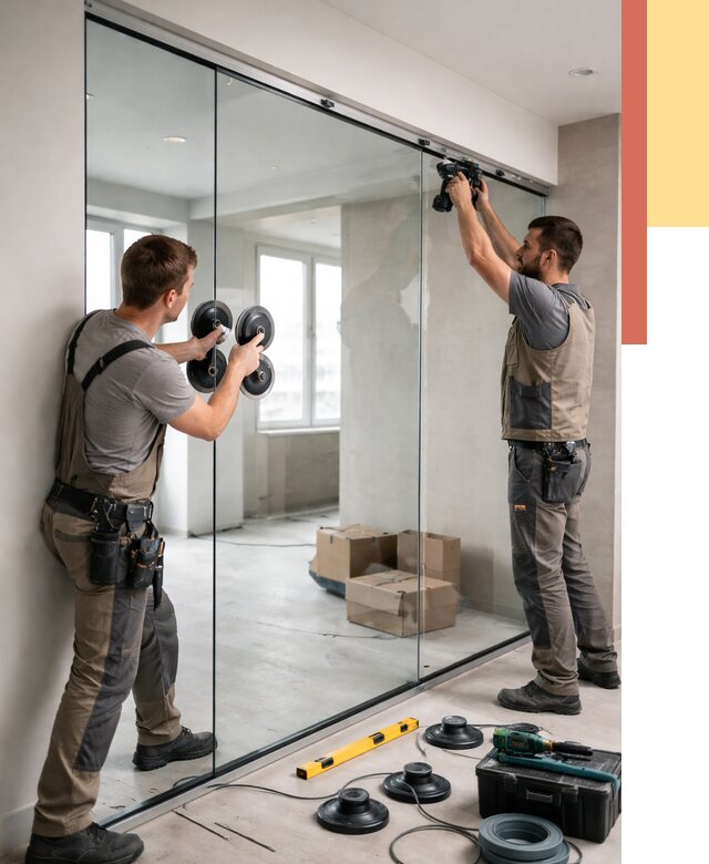 Монтаж стеклянных перегородок в Волгограде от 6754 руб. | ОТДЕЛОЧНИК-Влг