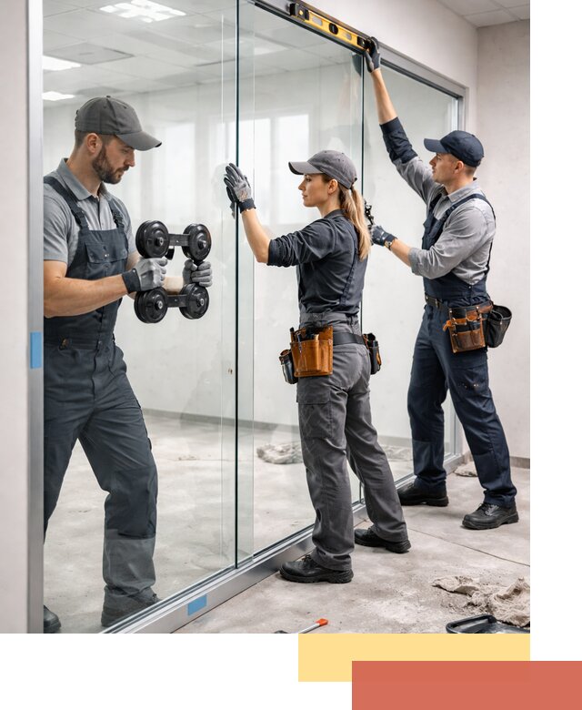 Профессиональный монтаж стеклянных перегородок в Волгограде