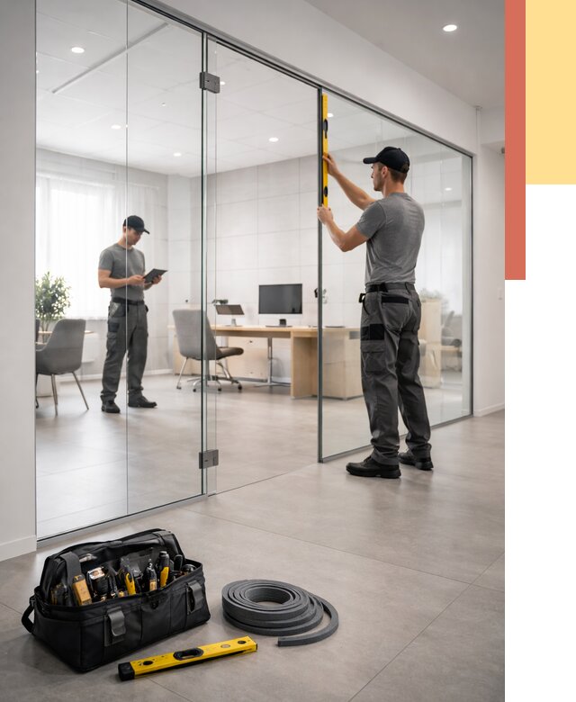 Цельностеклянные перегородки под ключ в Волгограде от 9871 руб. — монтаж и цены | ОТДЕЛОЧНИК-Влг