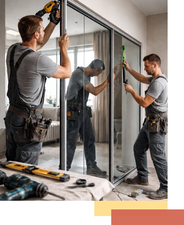 Каркасные стеклянные перегородки под ключ в Волгограде