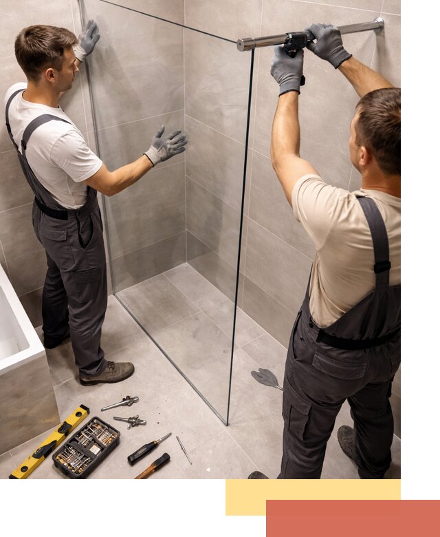 Стеклянные перегородки для душа в Волгограде — изготовление и монтаж