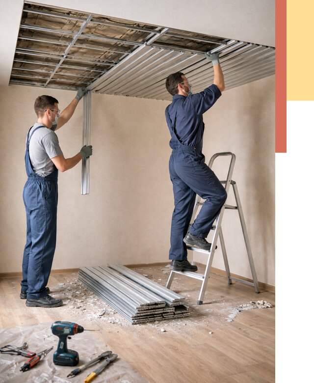 Демонтаж реечного потолка в Волгограде от 4676 руб. быстро и недорого | ОТДЕЛОЧНИК-Влг