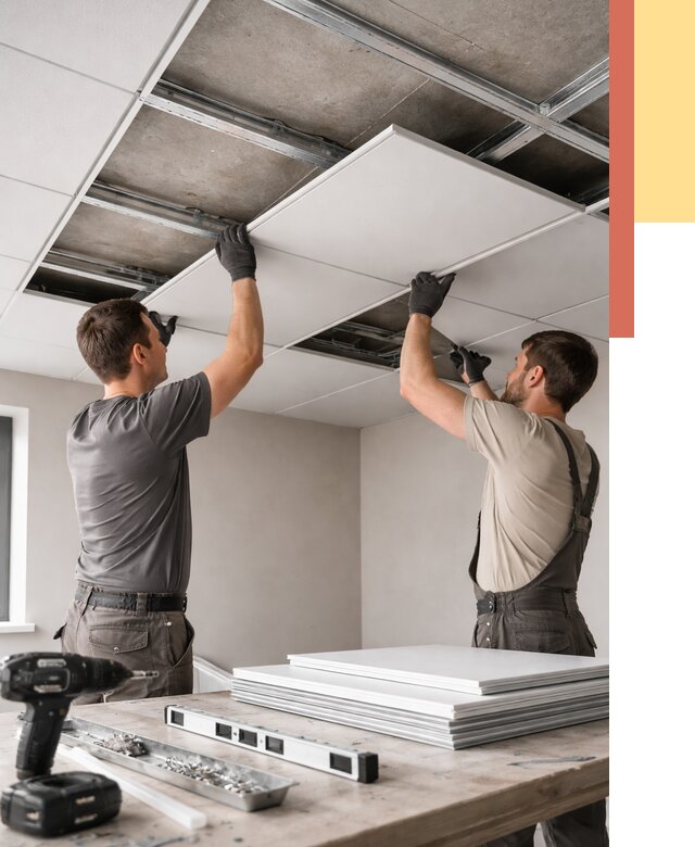 Монтаж кассетного потолка в Волгограде от 4676 руб/м2 — установка и сборка | ОТДЕЛОЧНИК-Влг