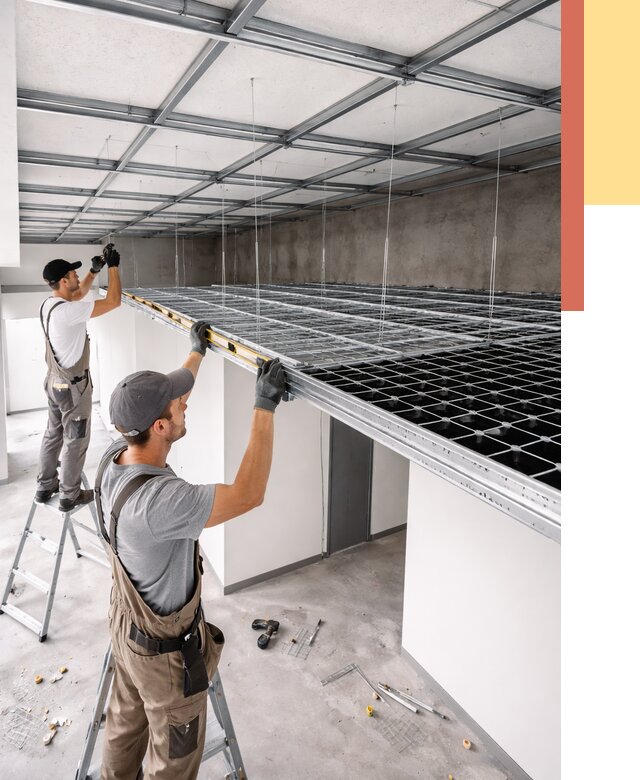 Монтаж потолка грильято в Волгограде от 468 руб./м² — быстрая сборка под ключ | ОТДЕЛОЧНИК-Влг