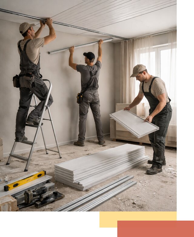 Монтаж потолка из ПВХ панелей в Волгограде оперативно и качественно