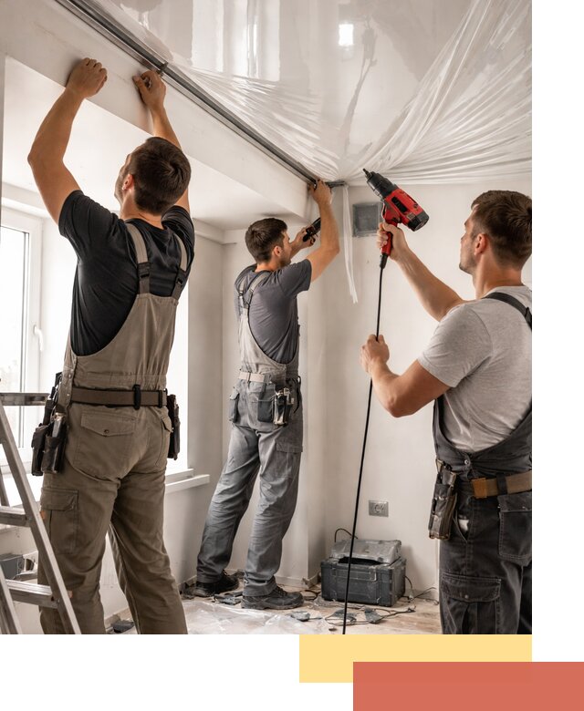 Монтаж глянцевого натяжного потолка в Волгограде быстро и качественно