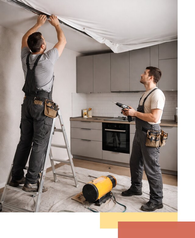 Монтаж натяжного потолка на кухне в Волгограде