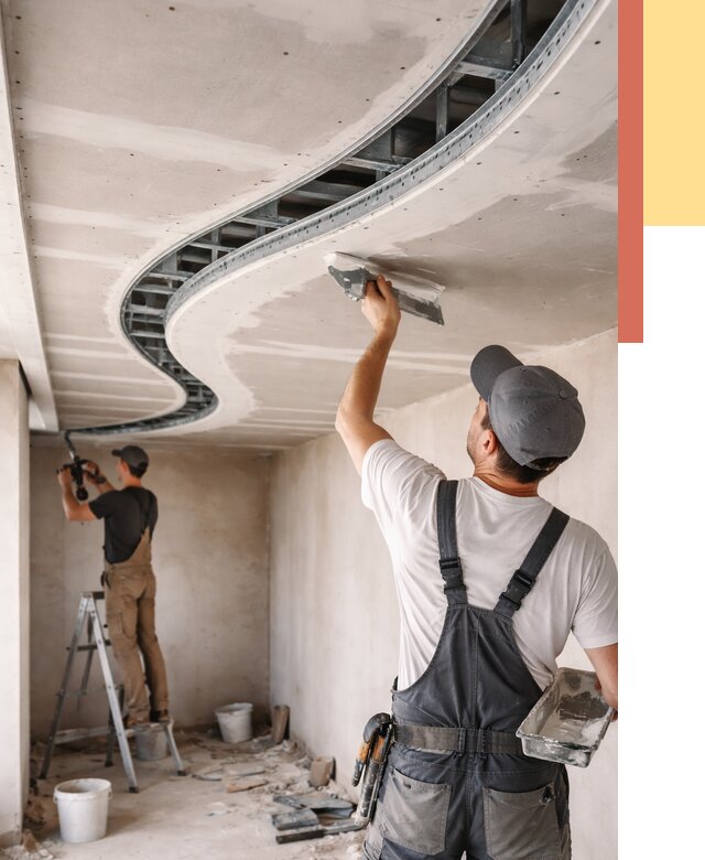 Криволинейный потолок из гипсокартона в Волгограде от 2182 руб./м2 | ОТДЕЛОЧНИК-Влг