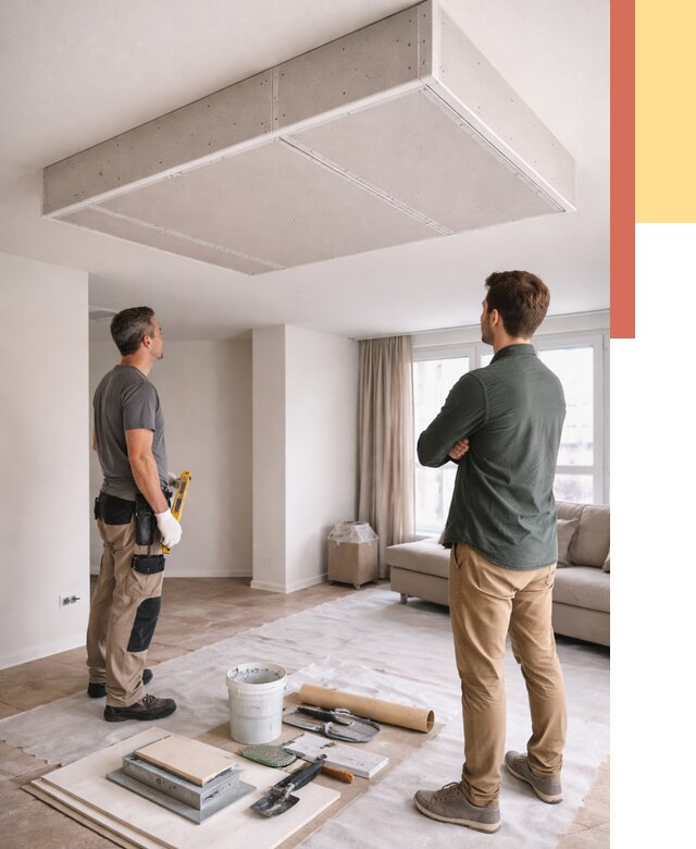 Короб на потолке из гипсокартона в Волгограде от 2286 руб. — монтаж и услуги под ключ | ОТДЕЛОЧНИК-Влг