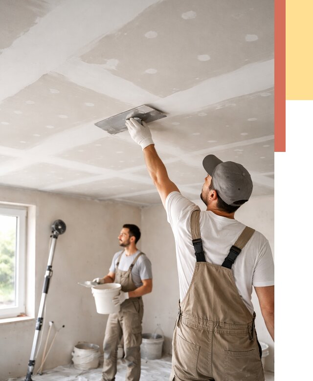 Шпаклевка потолка из гипсокартона в Волгограде от 3325 руб./м2 — услуги под ключ | ОТДЕЛОЧНИК-Влг