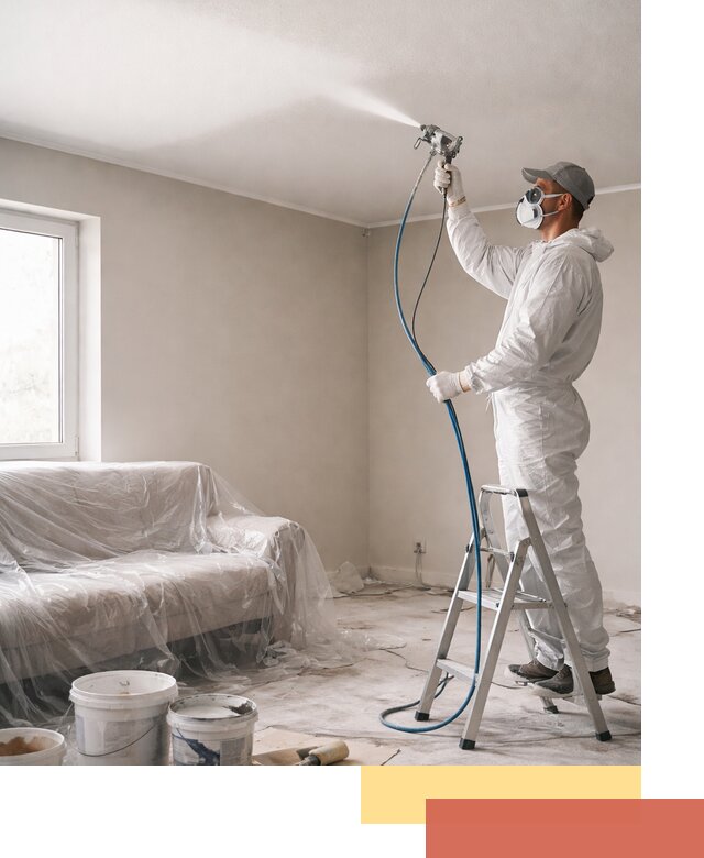 Покраска потолка краскопультом в Волгограде быстро и качественно