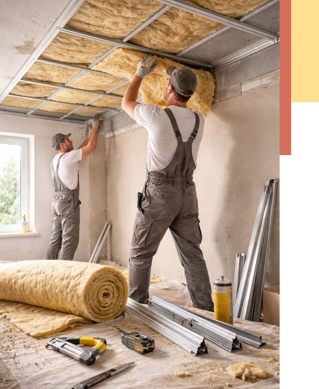 Утепление потолка в Волгограде от 7482 руб/м2 — недорого, быстро, под ключ | ОТДЕЛОЧНИК-Влг